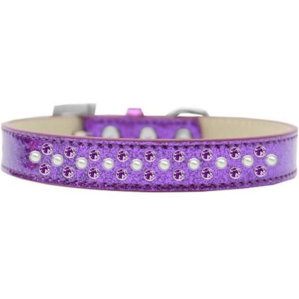 Unconditional Love Sprinkles Ice Cream Pearl & Purple Crystals Dog CollarPurple Size 16 UN812413